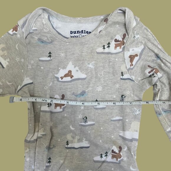 Bundles Baby Place Long Sleeve Animal Print Bodysuit Grey 18–24M - Picture 4 of 7